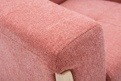 Fashion Miliboo Sillón nórdico de tejido terracota y madera clara FJORD