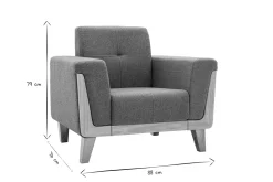 Fashion Miliboo Sillón nórdico de tejido terracota y madera clara FJORD
