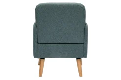 Best Sale Miliboo Sillón nórdico de tejido verde grisáceo y madera clara ISKO