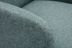 Best Sale Miliboo Sillón nórdico de tejido verde grisáceo y madera clara ISKO