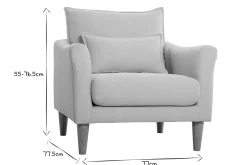 Clearance Miliboo Sillón nórdico de tela beige y madera de caucho maciza KATE