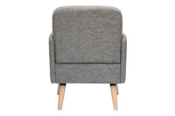 Flash Sale Miliboo Sillón nórdico de tela gris claro y madera clara ISKO