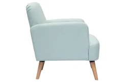 Hot Miliboo Sillón nórdico de tela menta al agua y madera clara ISKO