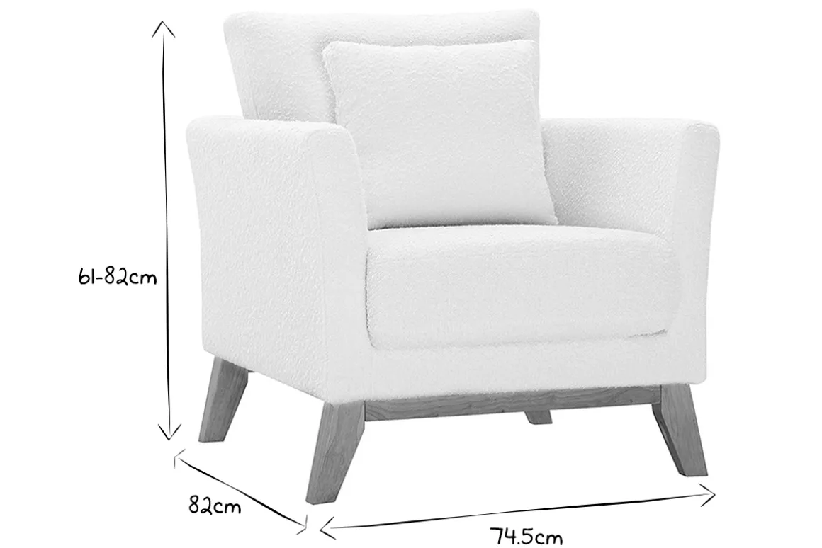 Cheap Miliboo Sillón nórdico desenfundable efecto borreguillo blanco OSLO