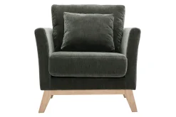 Cheap Miliboo Sillón nórdico desenfundable efecto terciopelo kaki OSLO