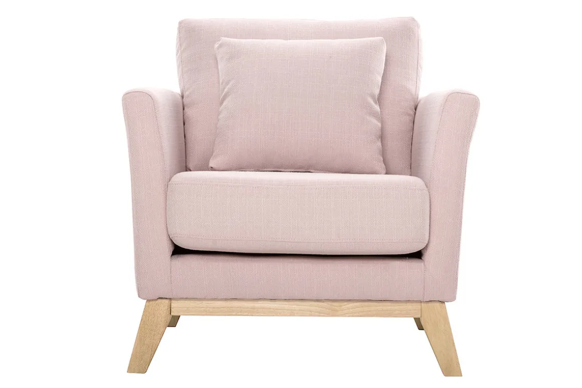 Sale Miliboo Sillón nórdico desenfundable de tela rosa OSLO