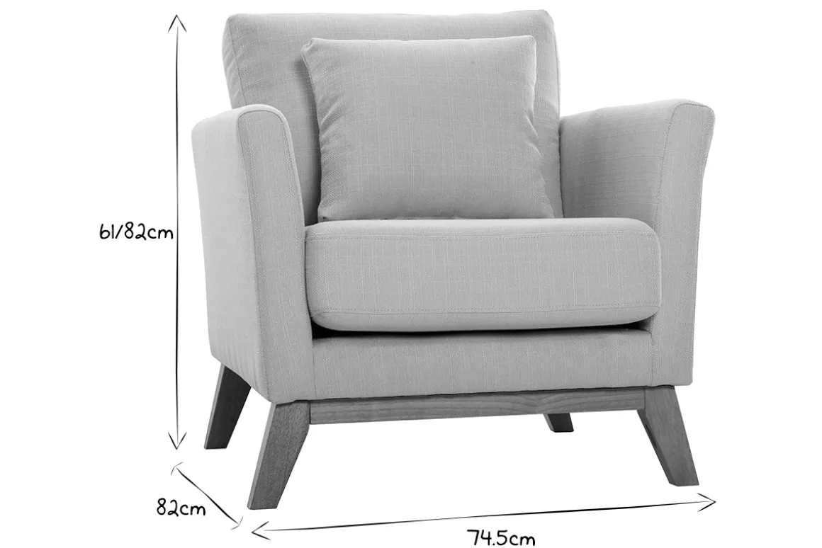 Sale Miliboo Sillón nórdico desenfundable de tela rosa OSLO