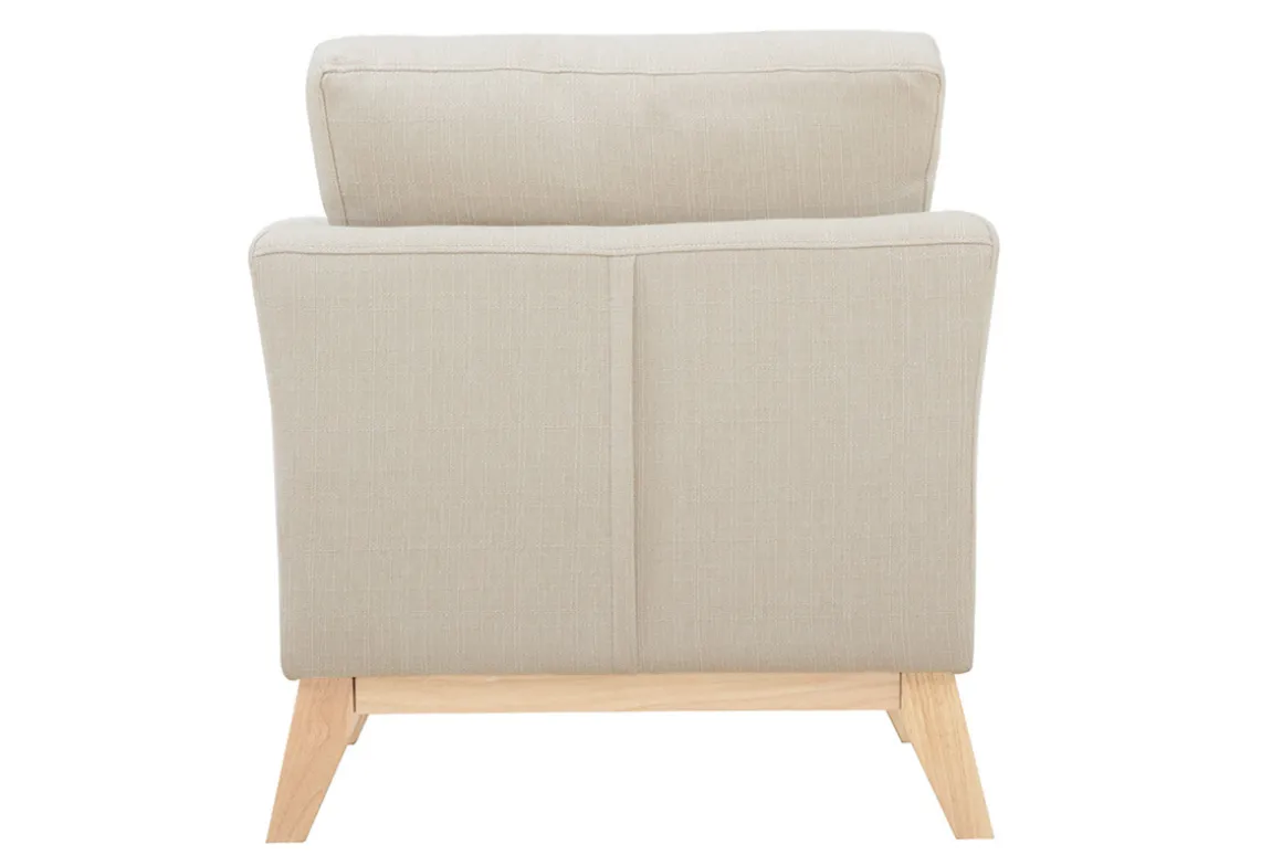 New Miliboo Sillón nórdico desenfundable tejido beige OSLO
