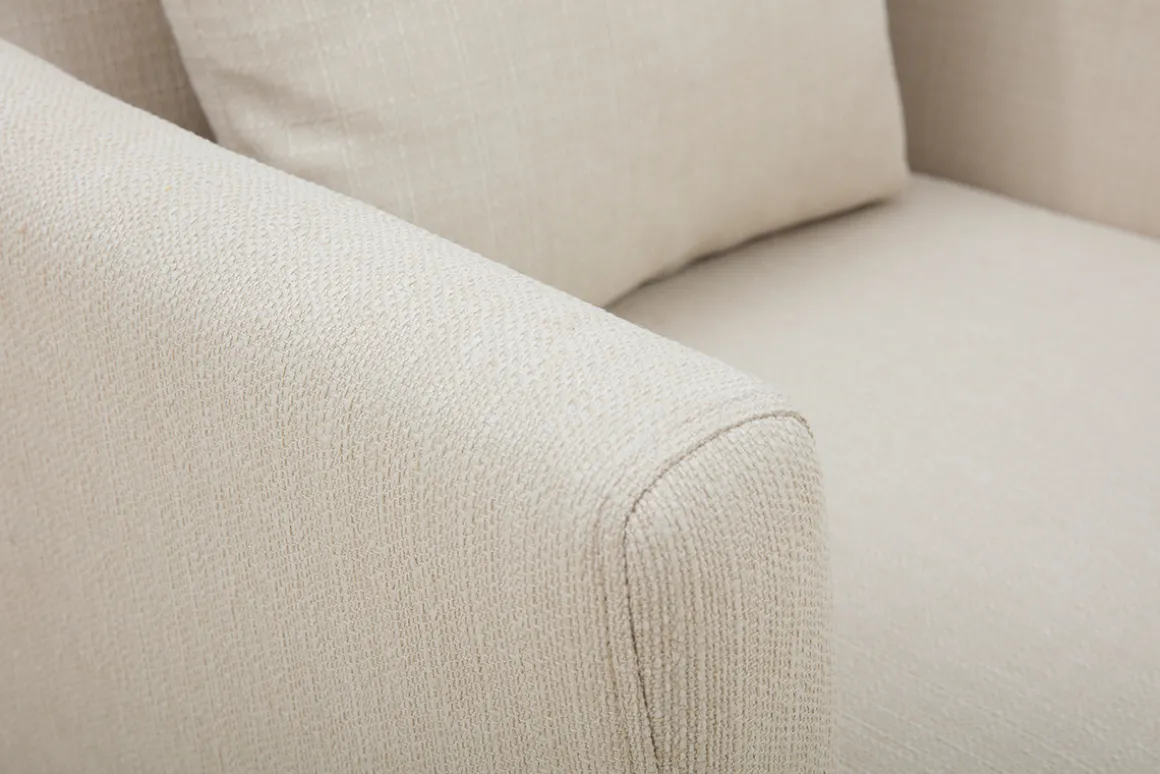 New Miliboo Sillón nórdico desenfundable tejido beige OSLO