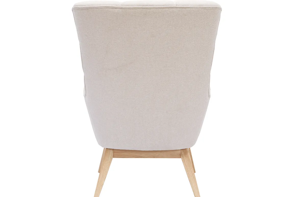 Outlet Miliboo Sillón nórdico efecto aterciopelado natural con patas de madera BRODY