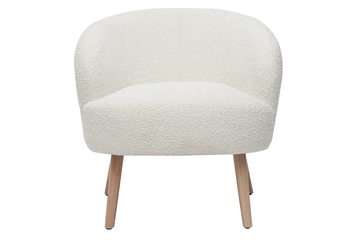 Best Sale Miliboo Sillón nórdico efecto borreguillo y madera MAGGIE