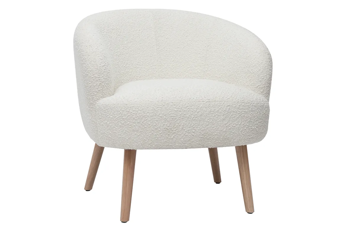 Best Sale Miliboo Sillón nórdico efecto borreguillo y madera MAGGIE