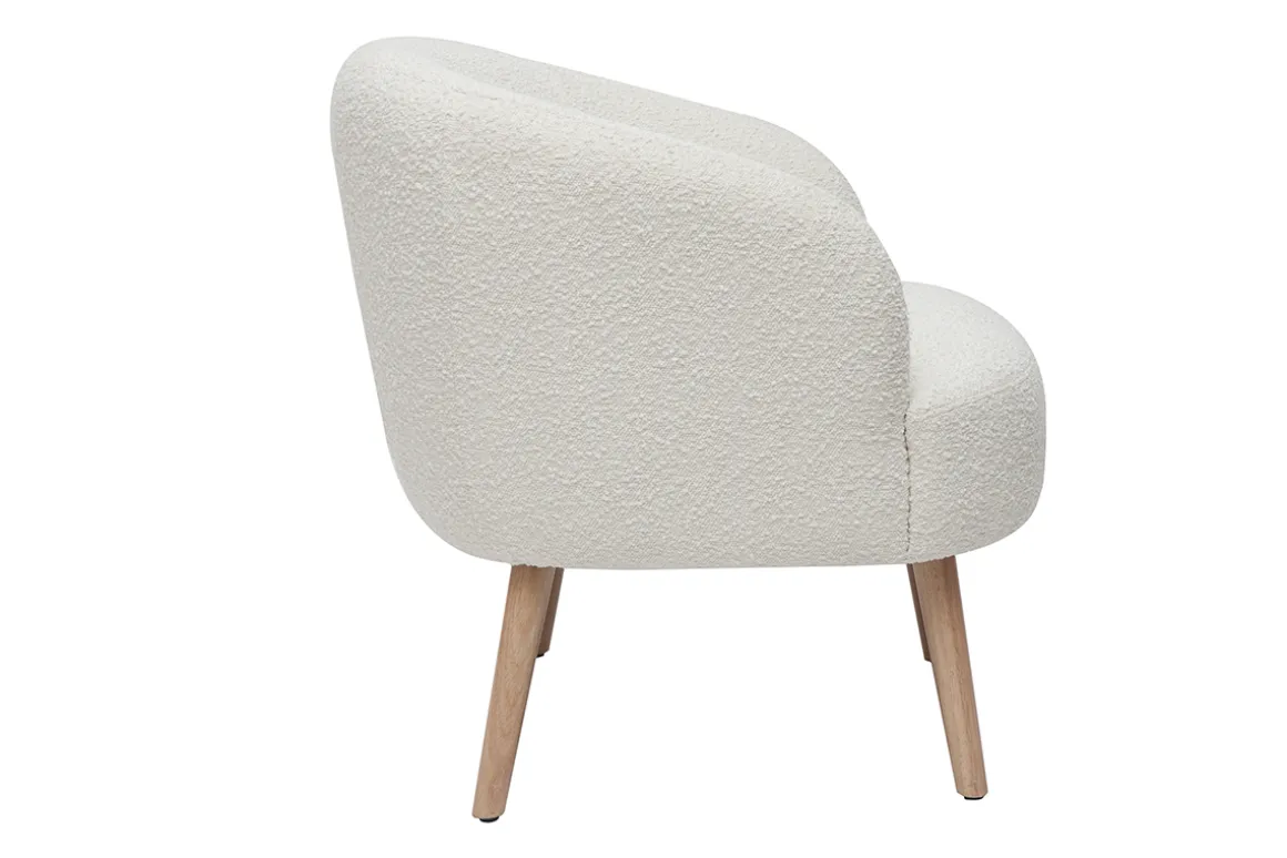 Best Sale Miliboo Sillón nórdico efecto borreguillo y madera MAGGIE