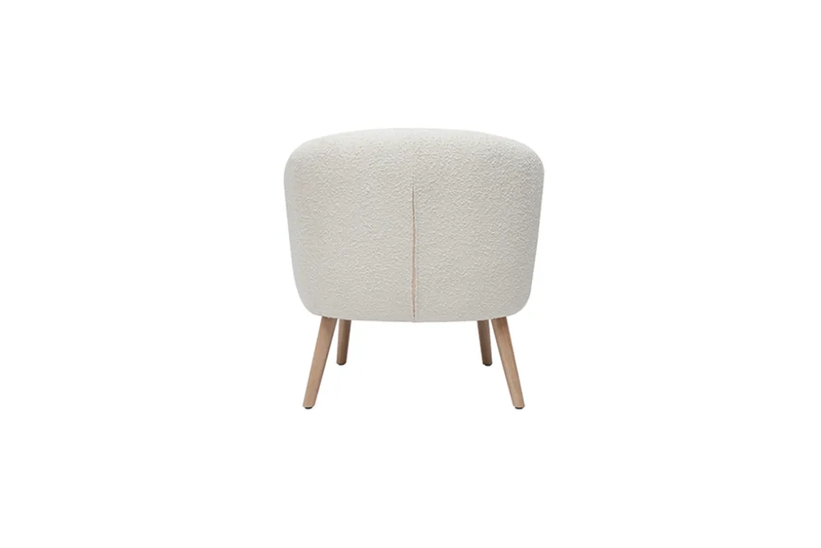 Best Sale Miliboo Sillón nórdico efecto borreguillo y madera MAGGIE