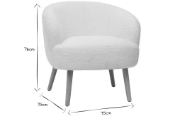 Best Sale Miliboo Sillón nórdico efecto borreguillo y madera MAGGIE