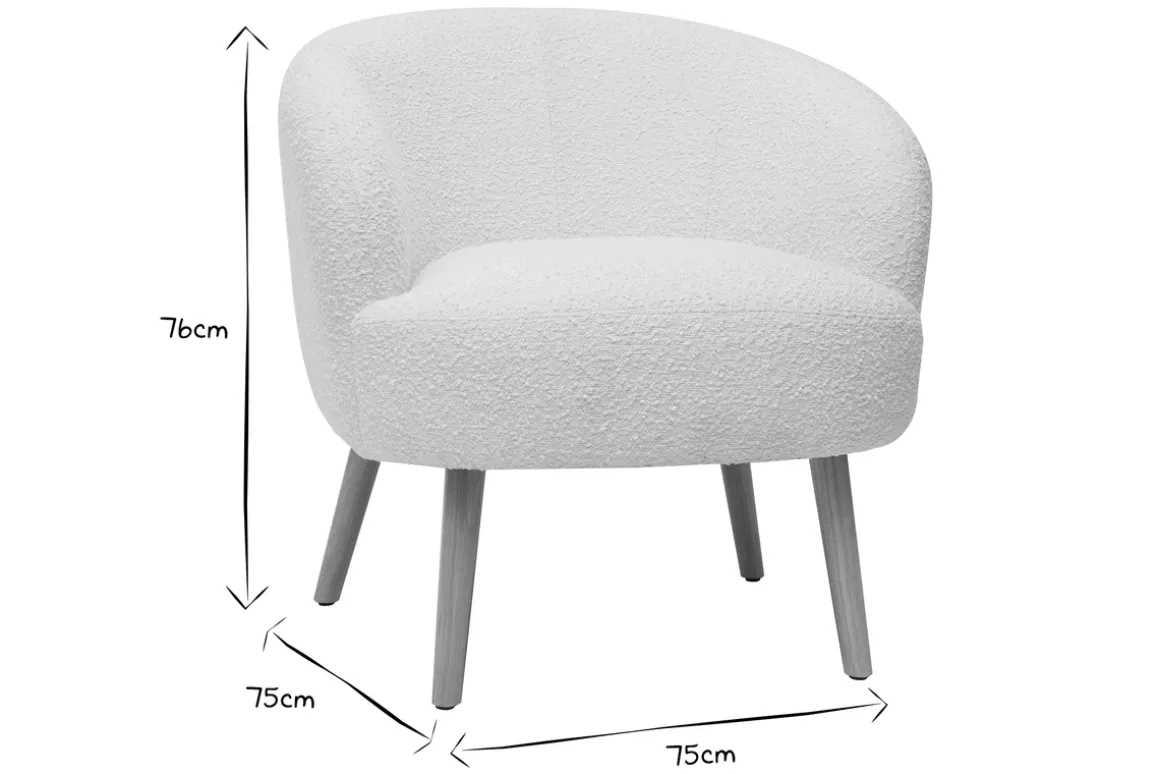Best Sale Miliboo Sillón nórdico efecto borreguillo y madera MAGGIE