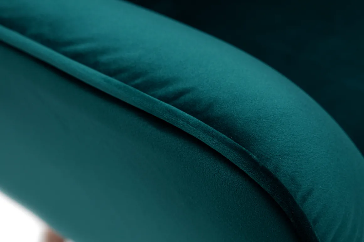 Outlet Miliboo Sillón nórdico efecto terciopelo azul petróleo y madera AVERY