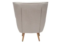 Cheap Miliboo Sillón nórdico efecto terciopelo beige y madera AVERY