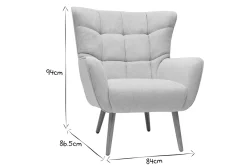 Clearance Miliboo Sillón nórdico efecto terciopelo gris oscuro y madera AVERY