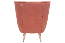 Hot Miliboo Sillón nórdico efecto terciopelo terracota y madera AVERY