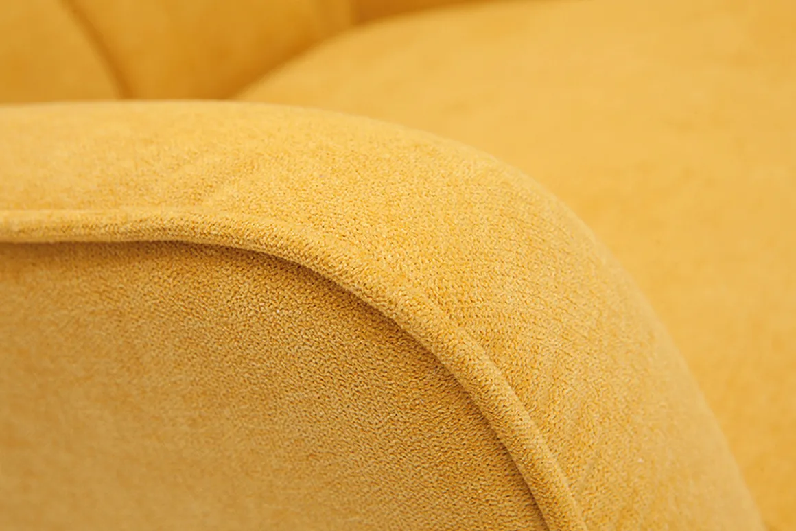 Best Miliboo Sillón nórdico efecto terciopelo amarillo mostaza y madera AVERY
