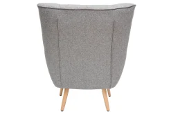 Hot Miliboo Sillón nórdico en tejido gris claro y madera AVERY