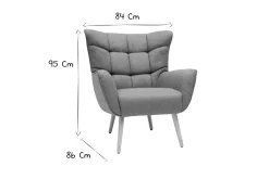 Store Miliboo Sillón nórdico en tejido verde y madera AVERY