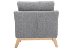 New Miliboo Sillón nórdico gris claro patas madera clara OSLO