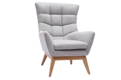 Flash Sale Miliboo Sillón nórdico gris claro y madera BRODY