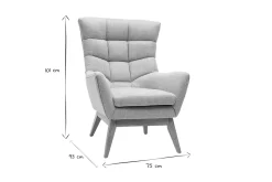 Flash Sale Miliboo Sillón nórdico gris claro y madera BRODY