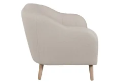 New Miliboo Sillón nórdico tejido beige y madera ISIS