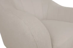 New Miliboo Sillón nórdico tejido beige y madera ISIS