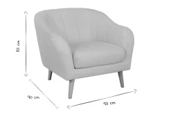 New Miliboo Sillón nórdico tejido beige y madera ISIS