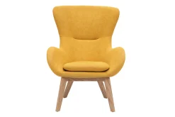 Discount Miliboo Sillón nórdico tejido efecto terciopelo y madera ESKUA