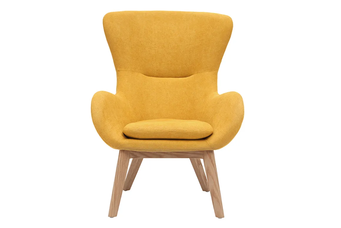 Discount Miliboo Sillón nórdico tejido efecto terciopelo y madera ESKUA