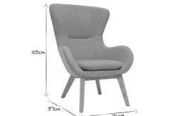 Discount Miliboo Sillón nórdico tejido efecto terciopelo y madera ESKUA