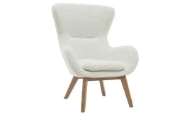 Clearance Miliboo Sillón nórdico tejido oveja y madera ESKUA
