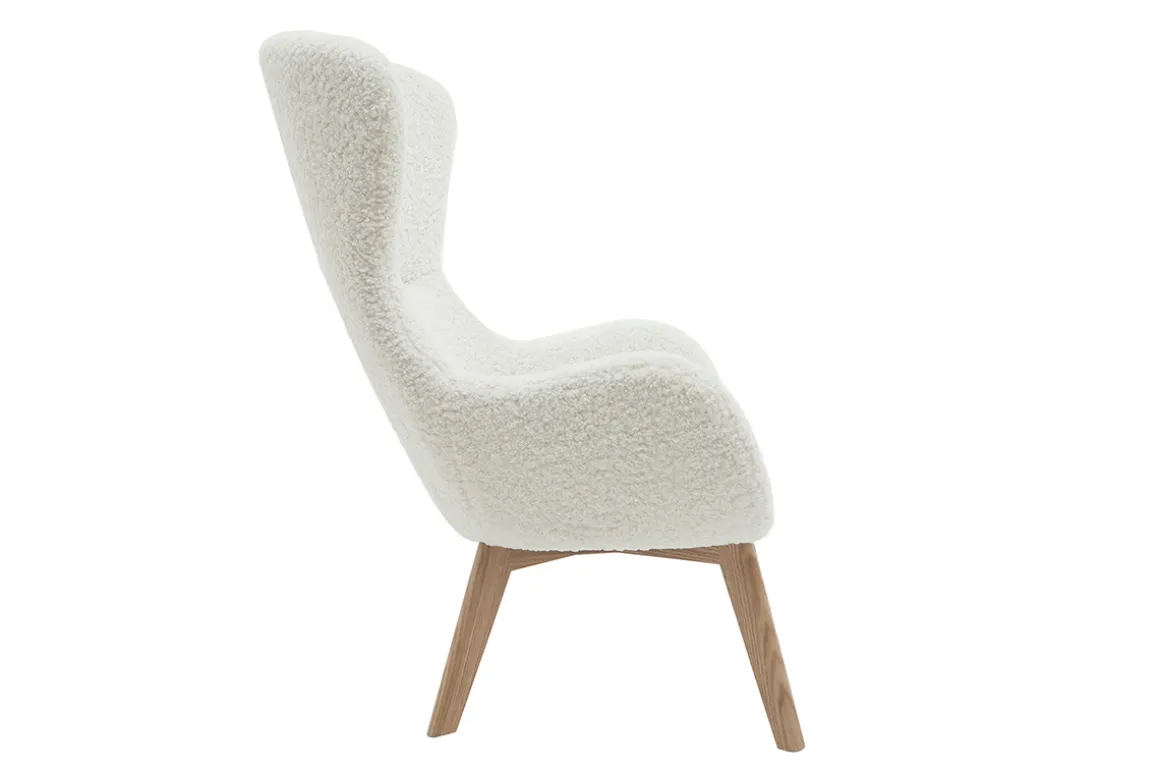 Clearance Miliboo Sillón nórdico tejido oveja y madera ESKUA