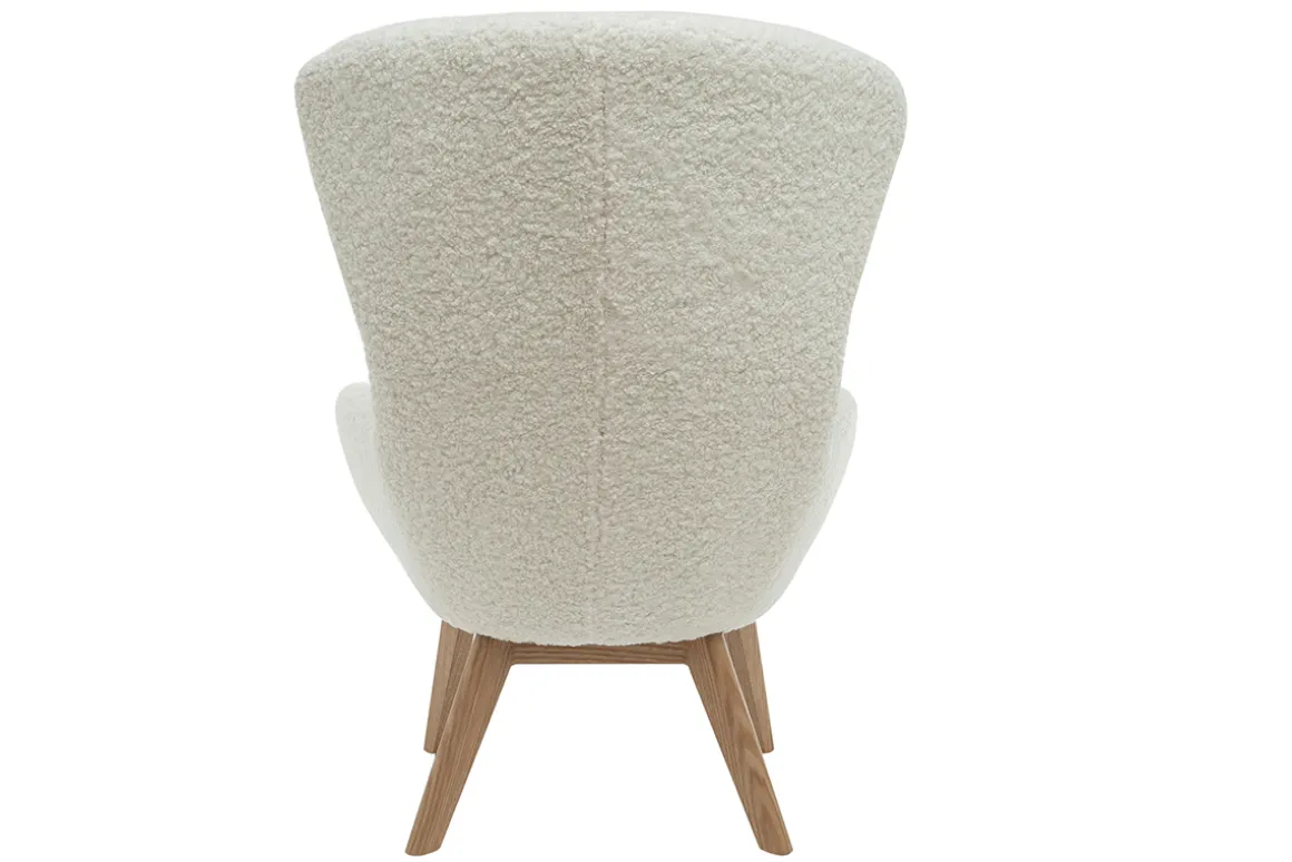 Clearance Miliboo Sillón nórdico tejido oveja y madera ESKUA