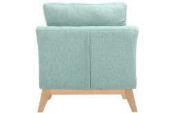 Hot Miliboo Sillón nórdico verde agua claro patas madera clara OSLO