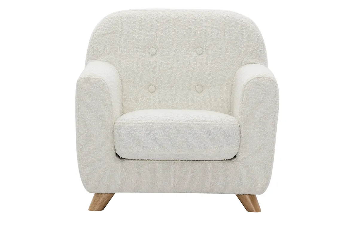 Best Miliboo Sillón para niños nórdico de borreguillo blanco y madera clara NORKID