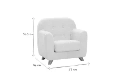Best Miliboo Sillón para niños nórdico de borreguillo blanco y madera clara NORKID