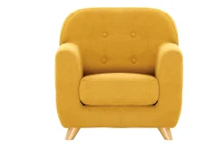 Outlet Miliboo Sillón para niños nórdico tejido efecto aterciopelado amarillo mostaza NORKID