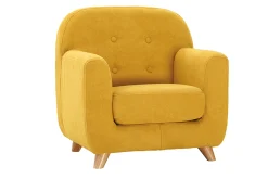 Outlet Miliboo Sillón para niños nórdico tejido efecto aterciopelado amarillo mostaza NORKID