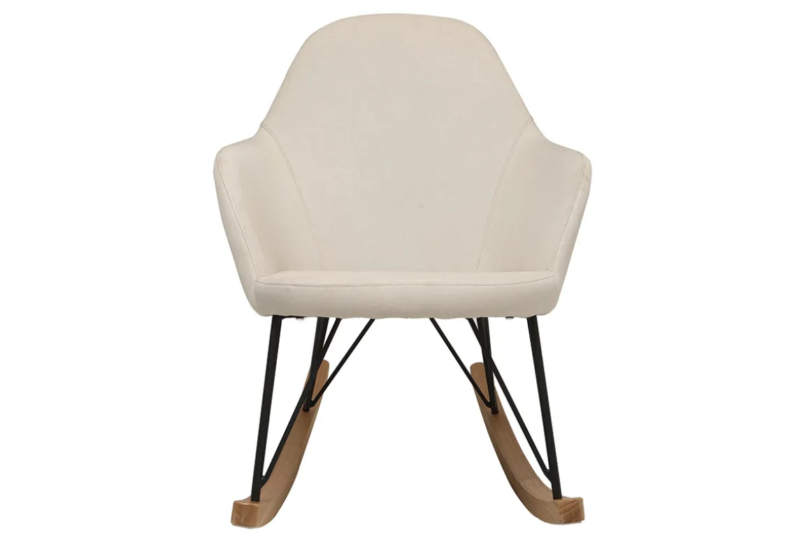 Hot Miliboo Sillón relax - Mecedora tejido natural patas metal y fresno JHENE