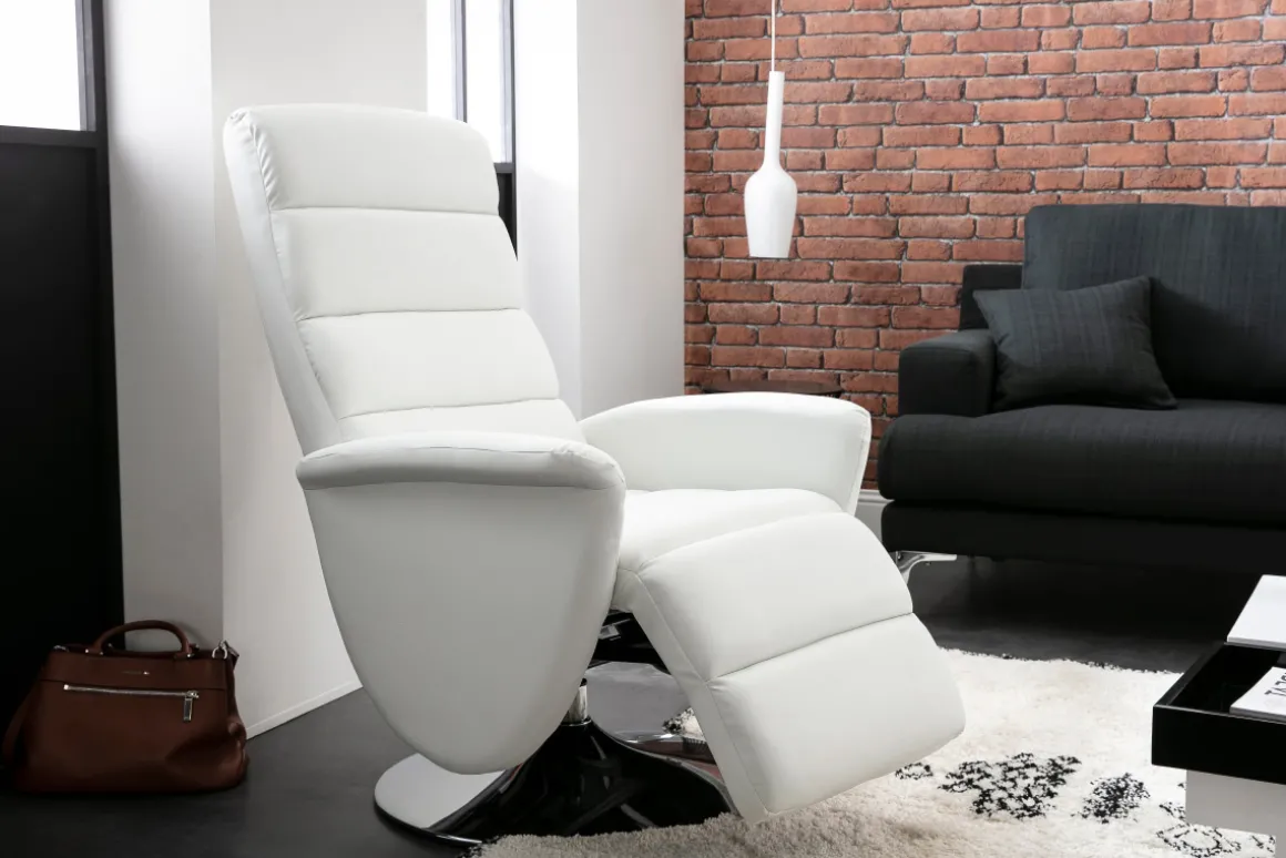 Best Sale Miliboo Sillón relax manual blanco NELSON