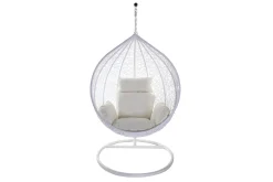 Outlet Miliboo Sillón suspendido huevo resina blanco MOJO