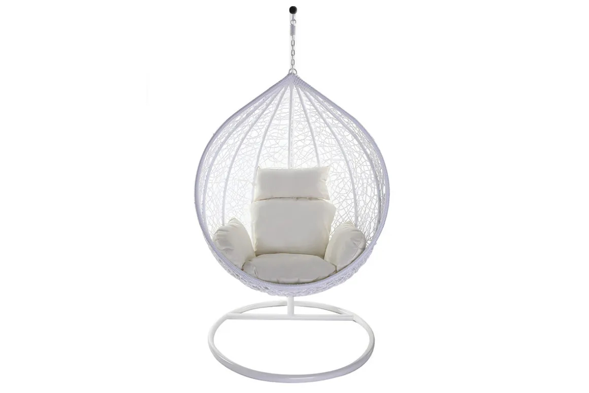 Outlet Miliboo Sillón suspendido huevo resina blanco MOJO