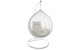Outlet Miliboo Sillón suspendido huevo resina blanco MOJO