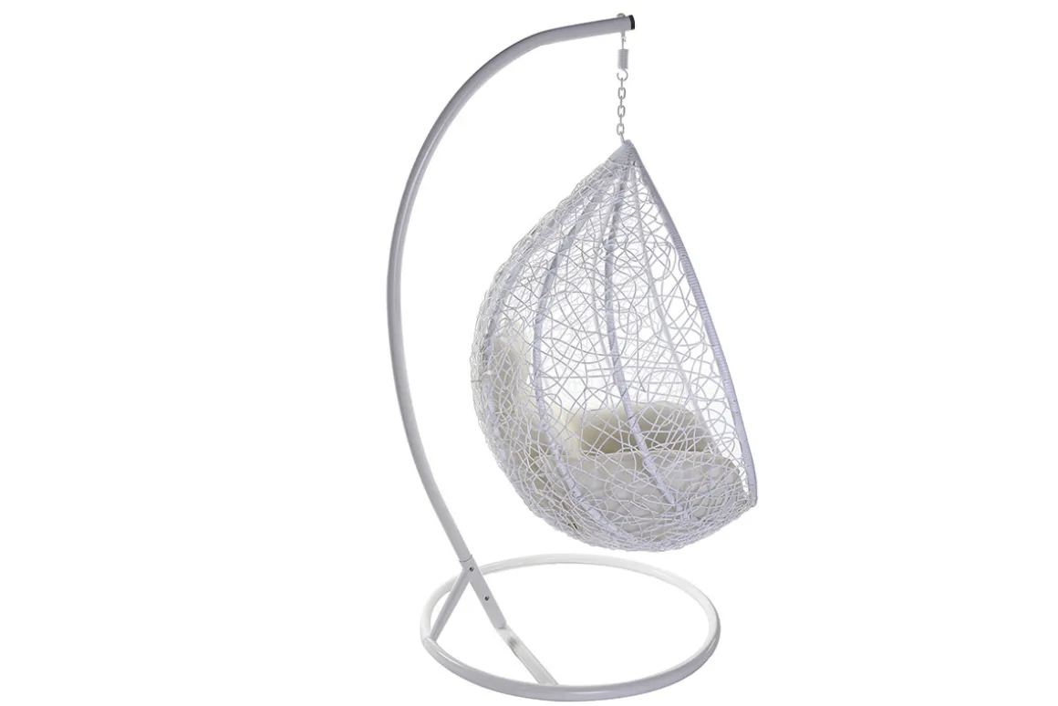 Outlet Miliboo Sillón suspendido huevo resina blanco MOJO